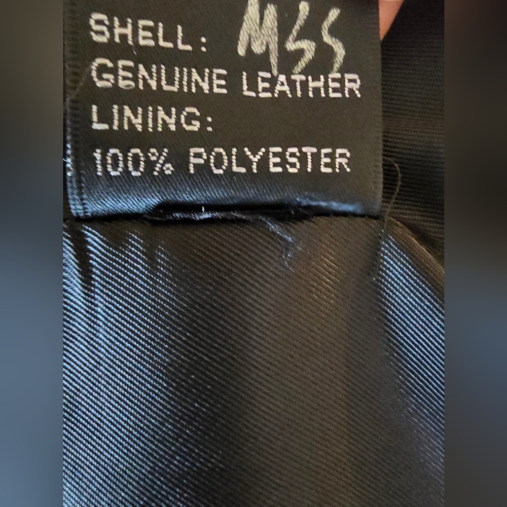 Womans Classic Black Leather Blazer Jacket Tailored Cut Office Biker Size Large - Picture 5 of 13